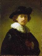 REMBRANDT Harmenszoon van Rijn Self-portrait with hat oil painting on canvas